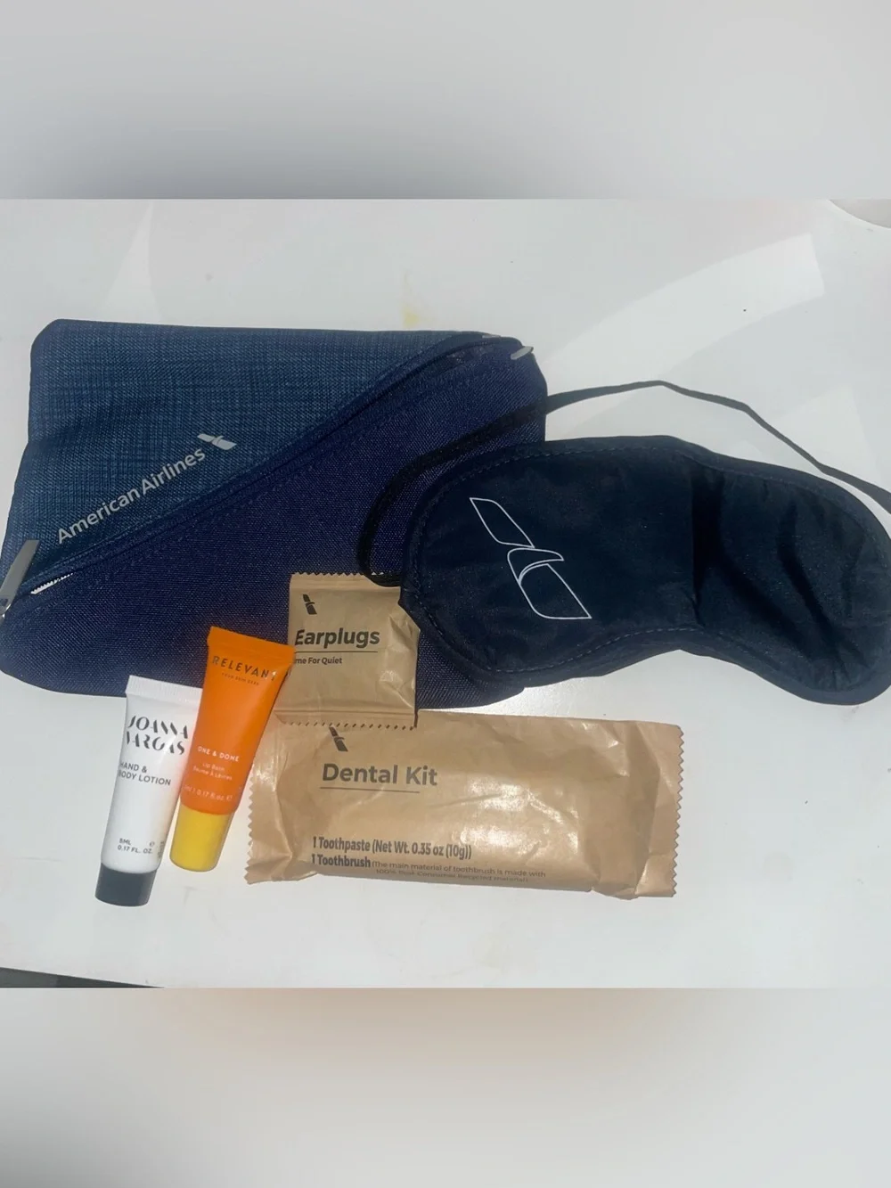 American Airlines Navy Travel Sleep Mask & Accessory Pouch